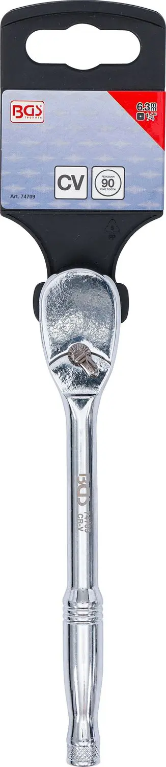 BGS 74709 Prepínacia račňa 1/4" Masívna oceľ, jemné ozubenie