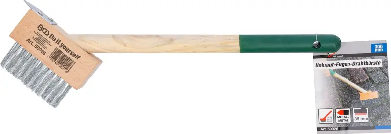 Kraftmann 50926 Drôtená kefa na burinu v škárach 300 mm, krátky držiak, so škrabkou