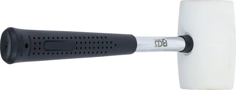 BGS 70139 Gumová palička 250 g, kovová násada, biela hlava priemer. 48 mm