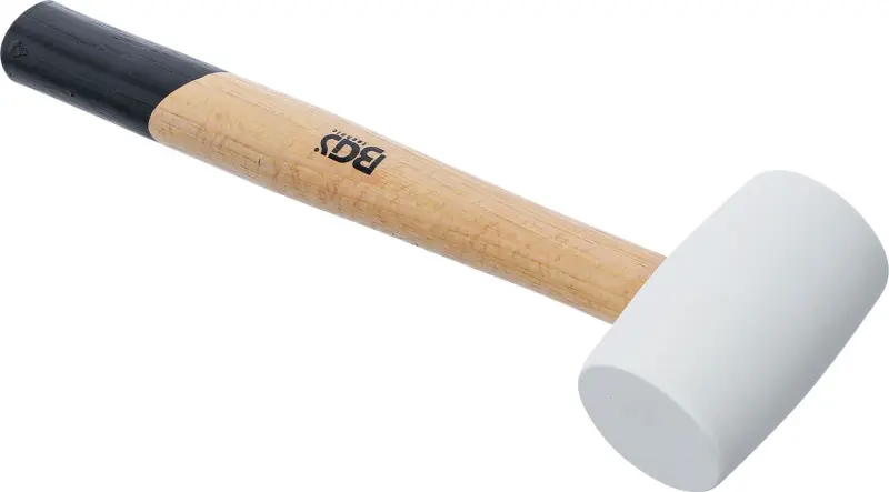 BGS 70138 Gumová palička 250 g, násada Hickory, biela hlava pr. 48 mm