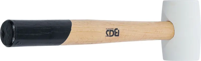 BGS 70138 Gumová palička 250 g, násada Hickory, biela hlava pr. 48 mm
