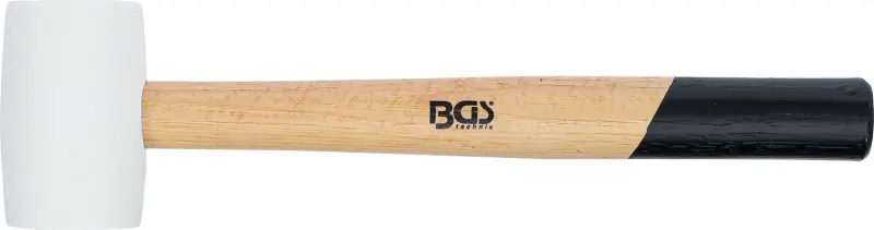 BGS 70138 Gumová palička 250 g, násada Hickory, biela hlava pr. 48 mm