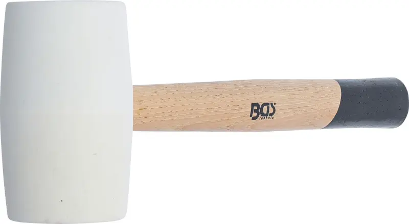 BGS 70140 Gumová palička 750 g, násada Hickory, biela hlava pr. 64 mm
