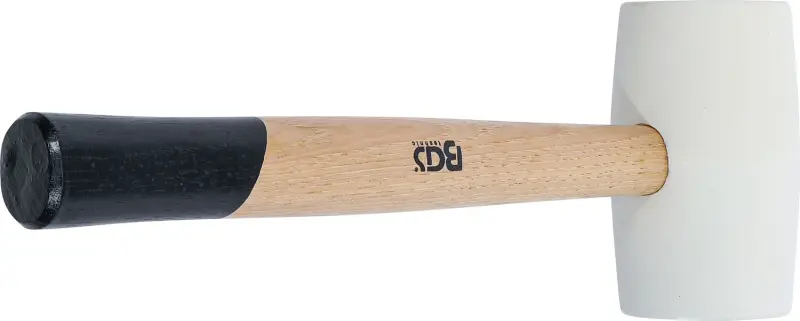 BGS 70140 Gumová palička 750 g, násada Hickory, biela hlava pr. 64 mm