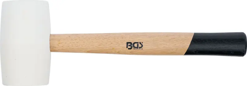 BGS 70140 Gumová palička 750 g, násada Hickory, biela hlava pr. 64 mm