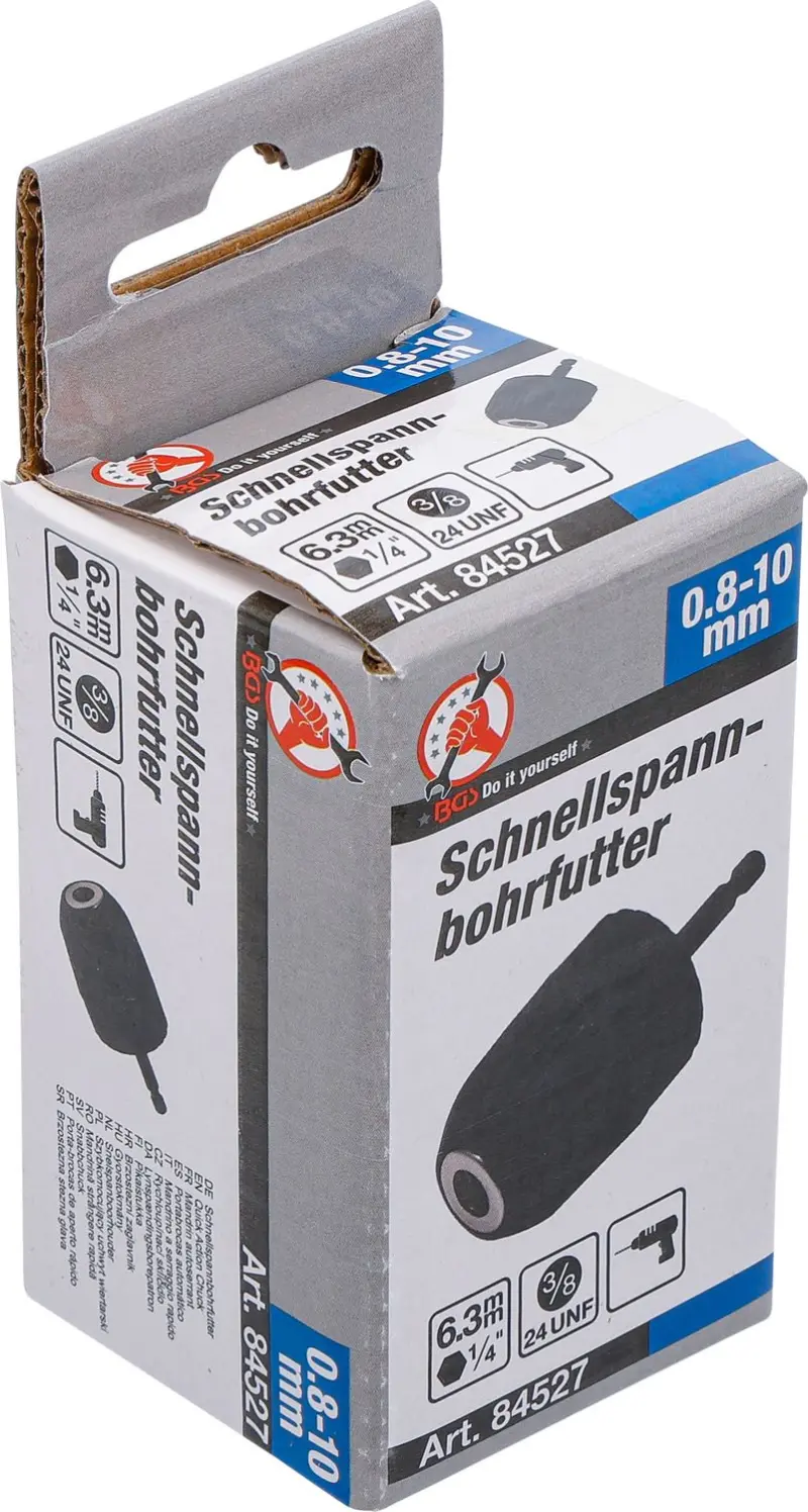 Kraftmann 84527 Rýchloupínacie skľučovadlo 0,8 ÷ 10 mm - pohon vonkajší šstihran 1/4"