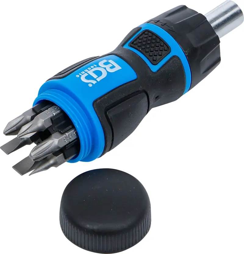 BGS 7898 Mini skrutkovacie bity s prepínacou račňovou rukoväťou 1/4" - 7 dielov