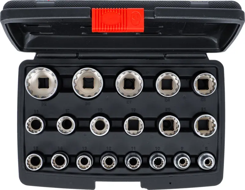 Kraftmann 95101 Nástrčné hlavice 1/2" 8 ÷ 32 mm Gear-Lock - 19 dielov
