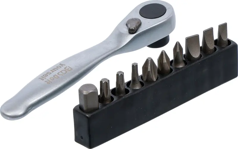 Bitová račňa 1/4" vrátane skrutkovacích bitov Kraftmann 90110 - 11 dielov (BGS1090110)