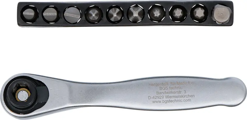 Bitová račňa 1/4" vrátane skrutkovacích bitov Kraftmann 90110 - 11 dielov (BGS1090110)