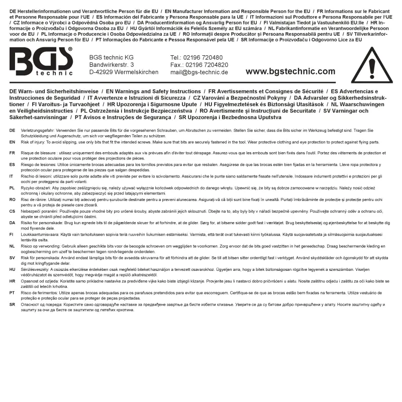 Bitová račňa 1/4" vrátane skrutkovacích bitov Kraftmann 90110 - 11 dielov (BGS1090110)