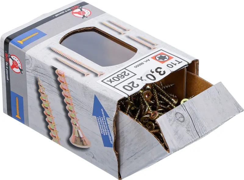 Viacúčelové skrutky T-profil T10 3,0 x 20 mm 260 ks Kraftmann 88000 (BGS1088000)