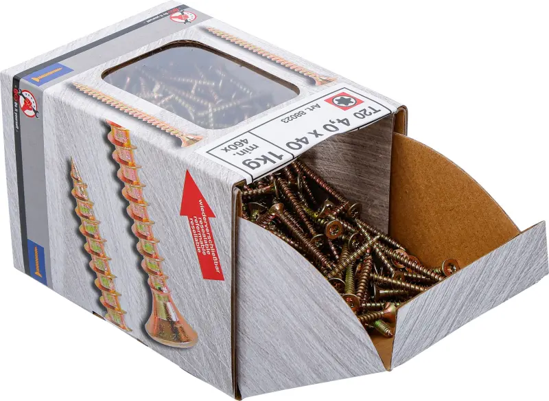 Viacúčelové skrutky T-profil T20 4,0 x 40 mm 1 kg / 460 ks Kraftmann 88023 (BGS1088023)