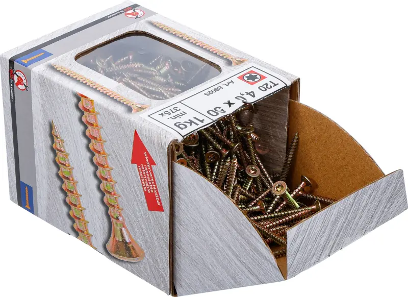 Viacúčelové skrutky T-profil T20 4,0 x 50 mm 1 kg / 375 ks Kraftmann 88025 (BGS1088025)