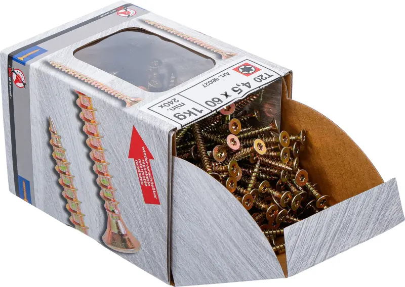 Viacúčelové skrutky T-profil T20 4,0 x 60 mm 1 kg / 240 ks Kraftmann 88027 (BGS1088027)