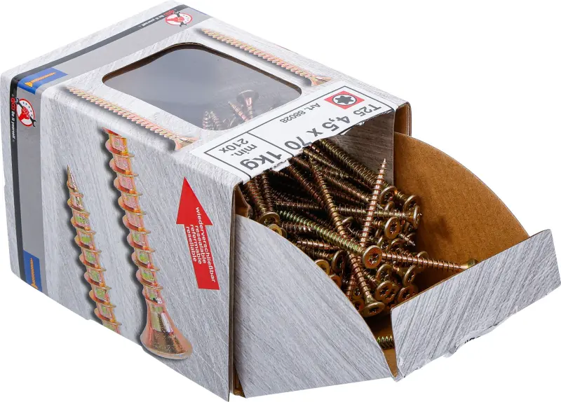 Viacúčelové skrutky T-profil T20 4,5 x 70 mm 1 kg / 210 ks Kraftmann 88028 (BGS1088028)