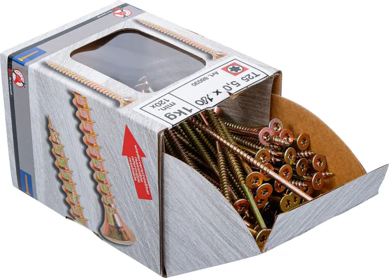 Viacúčelové skrutky T-profil T25 5,0 x 100 mm 1 kg / 120 ks Kraftmann 88030 (BGS1088030)