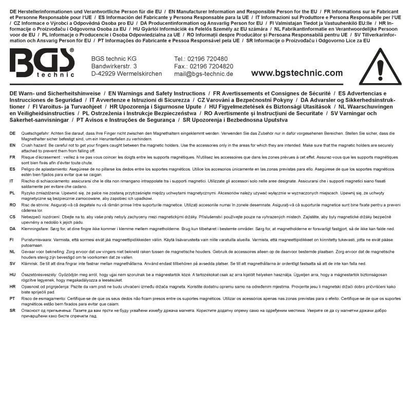Magnetické odkladacie priehradky a držiak na rolky BGS 74574 - 4 diely (BGS1074574)