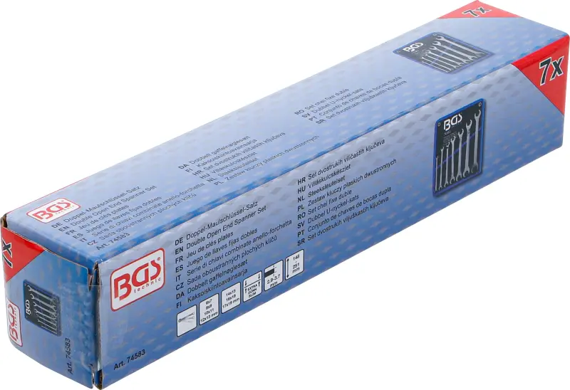 Obojstranné ploché kľúče 6 ÷ 19 mm BGS 74583 - 7 dielov (BGS1074583)