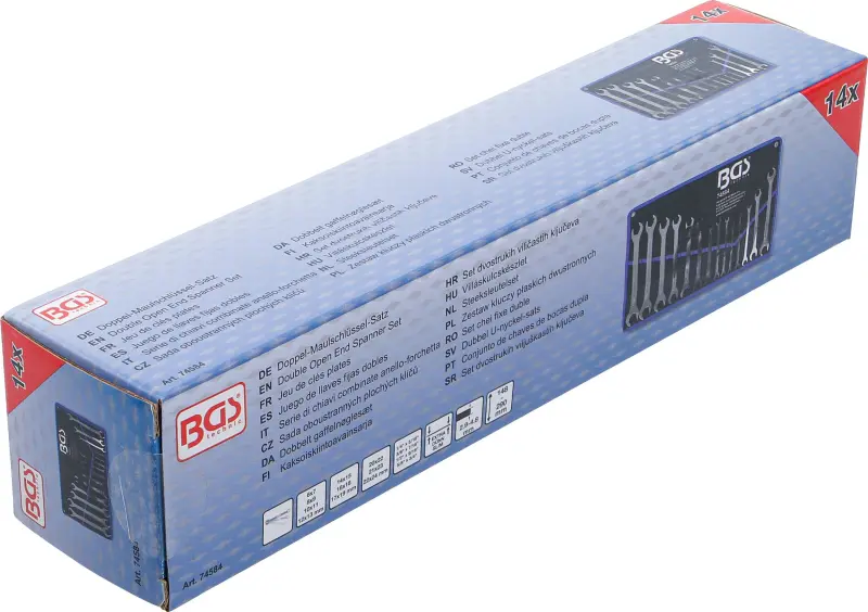 Obojstranné ploché kľúče 6 ÷ 22 mm | 1/4" ÷ 3/4" BGS 74584 - 14 dielov (BGS1074584)