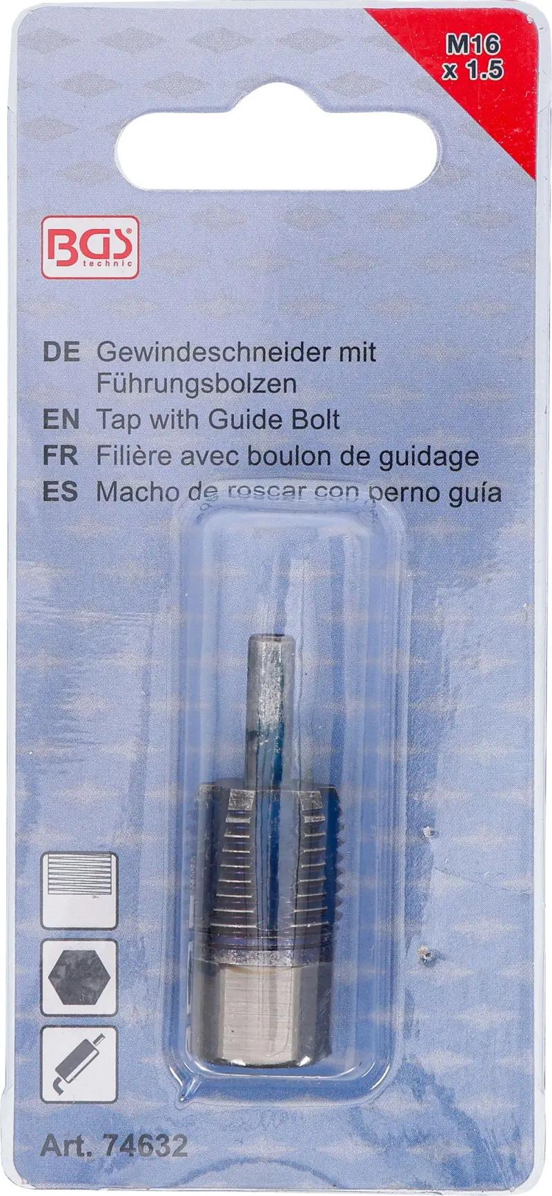 Závitník s vodiacim čapom pre teplotné senzory M16 x 1,5 BGS 74632 (BGS1074632)