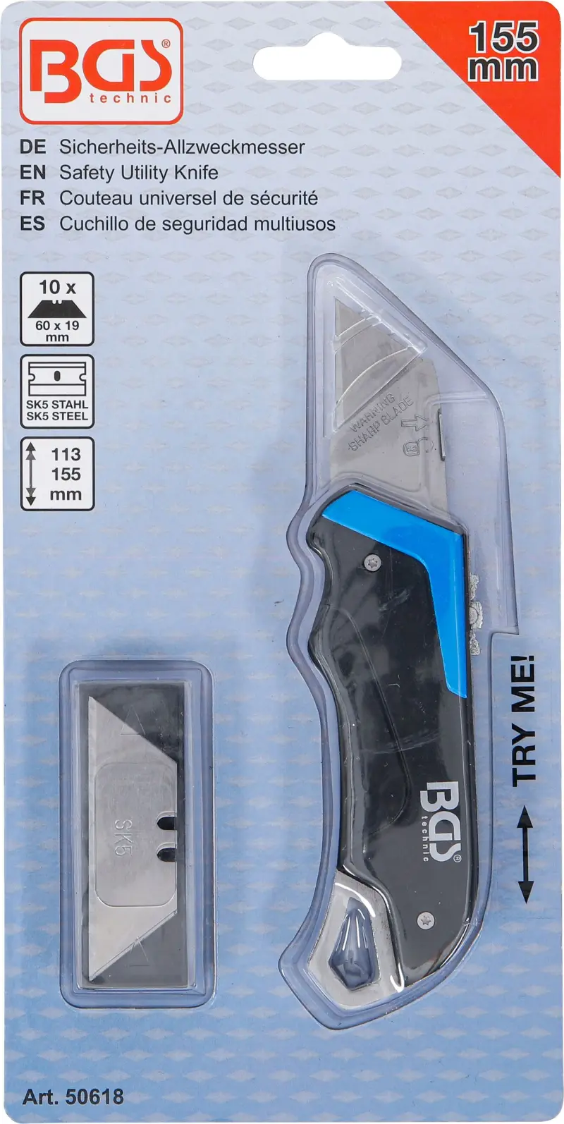 Bezpečnostný univerzálny nôž 155 mm BGS 50618 (BGS1050618)