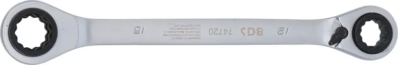 Obojstranný račňový očkový kľúč prestaviteľný 4 v 1 12 x 13 - 14 x 15 mm BGS 74720 (BGS1074720)