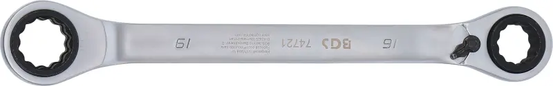 Obojstranný račňový očkový kľúč prestaviteľný 4 v 1 16 x 17 - 18 x 19 mm BGS 74721 (BGS1074721)