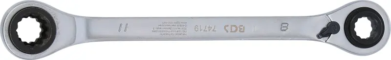 Obojstranný račňový očkový kľúč prestaviteľný 4 v 1 8 x 10 - 9 x 11 mm BGS 74719 (BGS1074719)
