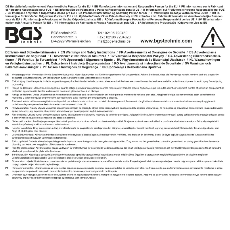 Náradie pre nastavenie motora pre Opel CDTi BGS 62508 (BGS1062508)