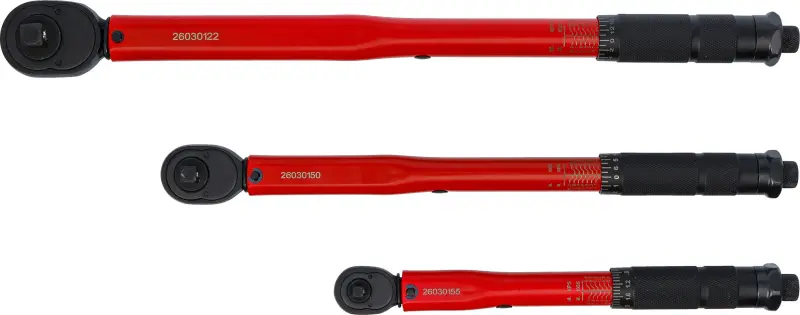 Momentové kľúče Kraftmann 2 ÷ 210 Nm BGS1090114 (Sada 3 ks) (1/4") 2 ÷ 24 Nm, (3/8") 19 ÷ 110 Nm, (1/2") 28 - 210 Nm - 3 diely (BGS109
