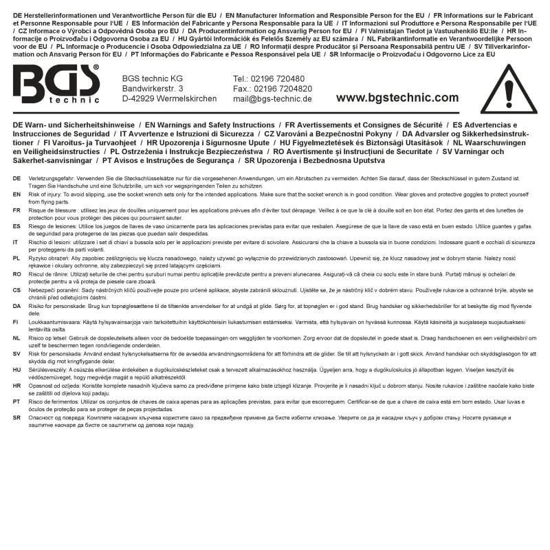 Gola sada HEX 19 mm - priechodná, hlavica Gear Lock 10 ÷ 24 mm BGS 74712 - 17 dielov (BGS1074712)