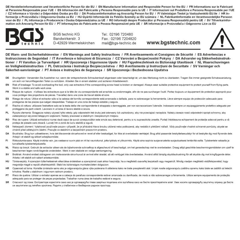 Nástroje na poškozené šrouby - defektní T-profil T10 ÷ T55 BGS 74785 - 11 dílů (BGS1074785)
