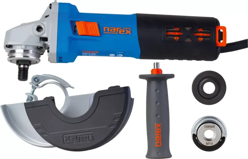 Úhlová bruska Narex 9-125 BOX RK s řeznými kotouči (NA65407014)