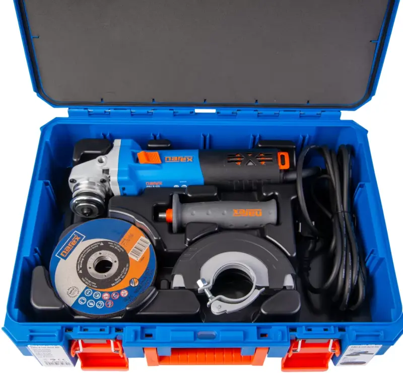 Úhlová bruska Narex 9-125 BOX RK s řeznými kotouči (NA65407014)