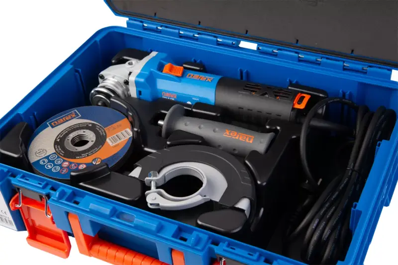 Úhlová bruska Narex 9-125 BOX RK s řeznými kotouči (NA65407014)