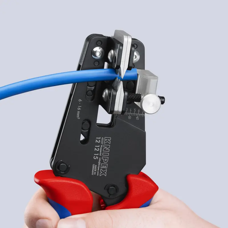 Přesné odizolovací kleště Knipex 12 12 15 (průřez 6 až 16 mm²) (K121215)