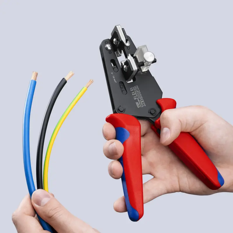 Přesné odizolovací kleště Knipex 12 12 15 (průřez 6 až 16 mm²) (K121215)