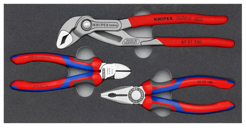 Kleště Knipex 00 20 01 V26 Sada "Bestseller" - 3 ks v pěnové vložce (K002001V26)