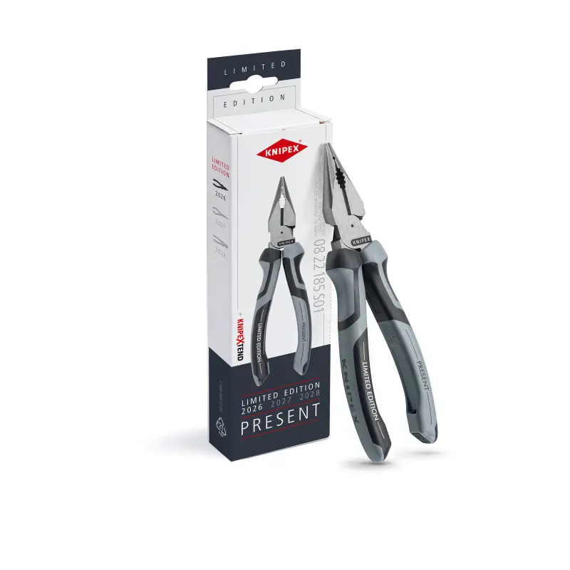 Kombinované jehlové kleště Knipex 08 22 185 S01 - vánoční limitovaná edice (K 08 22 185 S01)