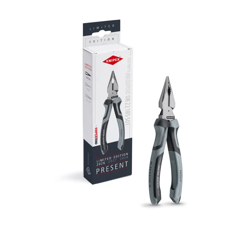 Kombinované jehlové kleště Knipex 08 22 185 S01 - vánoční limitovaná edice (K 08 22 185 S01)