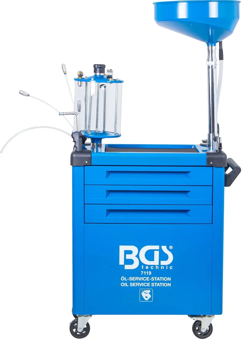 Servisní stanice BGS 7119 pro výměny oleje a sada klíčů na olejové filtry 70 l (BGS107119)