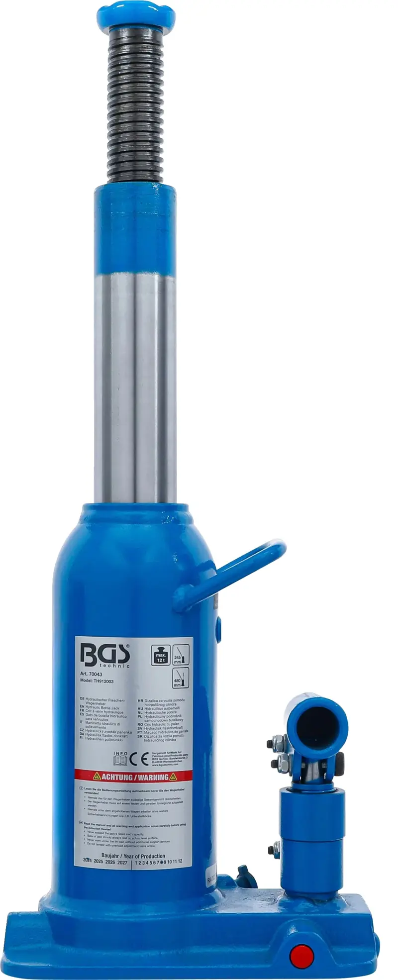 Hydraulický zvedák BGS 70043 panenka, flexibilní - 12 t (BGS1070043)
