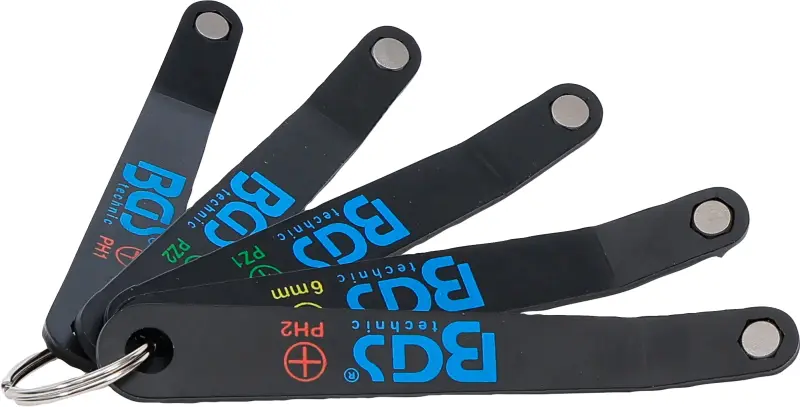Speciální bitové šroubováky BGS 74769 s nízkým profilem - SL, PH, PZ, Torx - 5dílná sada (BGS1074769)