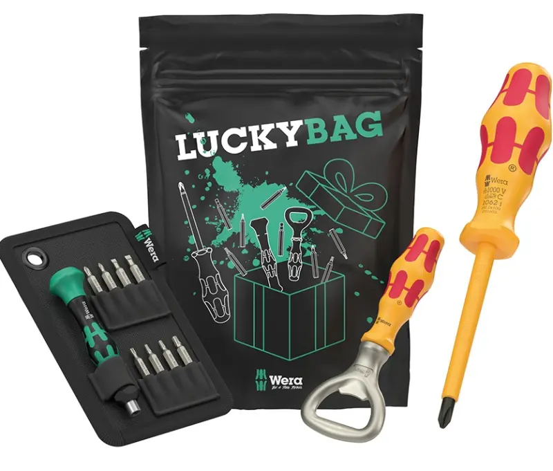 WERA 136056 Šroubovák a bity s otevírákem. Sada Wera LuckyBag 11 ks (W05136056001)