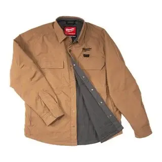 Aku HEXON vyhřívaná košilová bunda Milwaukee M12 HSJBG-O (XL), béžová, pánská, bez aku, 4932500695