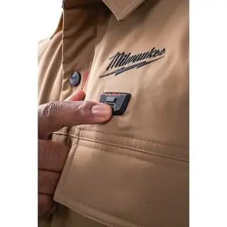 Aku HEXON vyhřívaná košilová bunda Milwaukee M12 HSJBG-O (XXL), béžová, pánská, bez aku, 4932500696