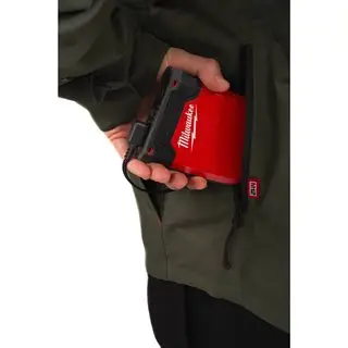 Aku HEXON vyhřívaná košilová bunda Milwaukee M12 HSJGN-O (M), zelená, pánská, bez aku, 4932500687