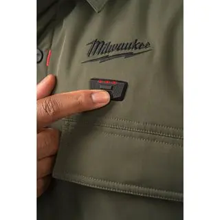 Aku HEXON vyhřívaná košilová bunda Milwaukee M12 HSJGN-O (L), zelená, pánská, bez aku, 4932500688