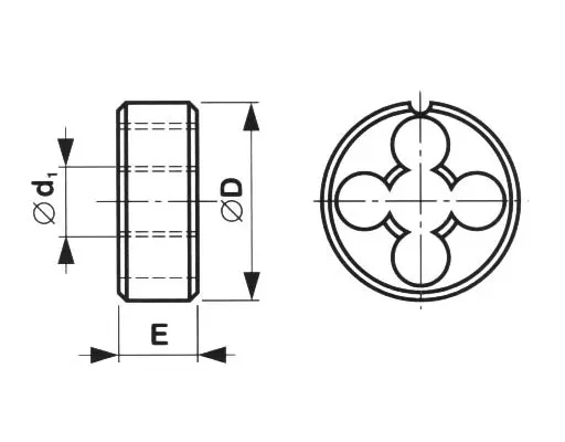 Závitořezná kruhová čelist HSS - pravý závit G 1/2" x 14, EN 24 231 (BU242 120)